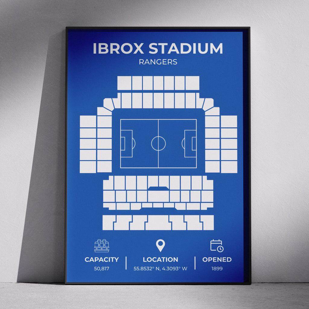 Ibrox Stadium Layout - Rangers Football Print