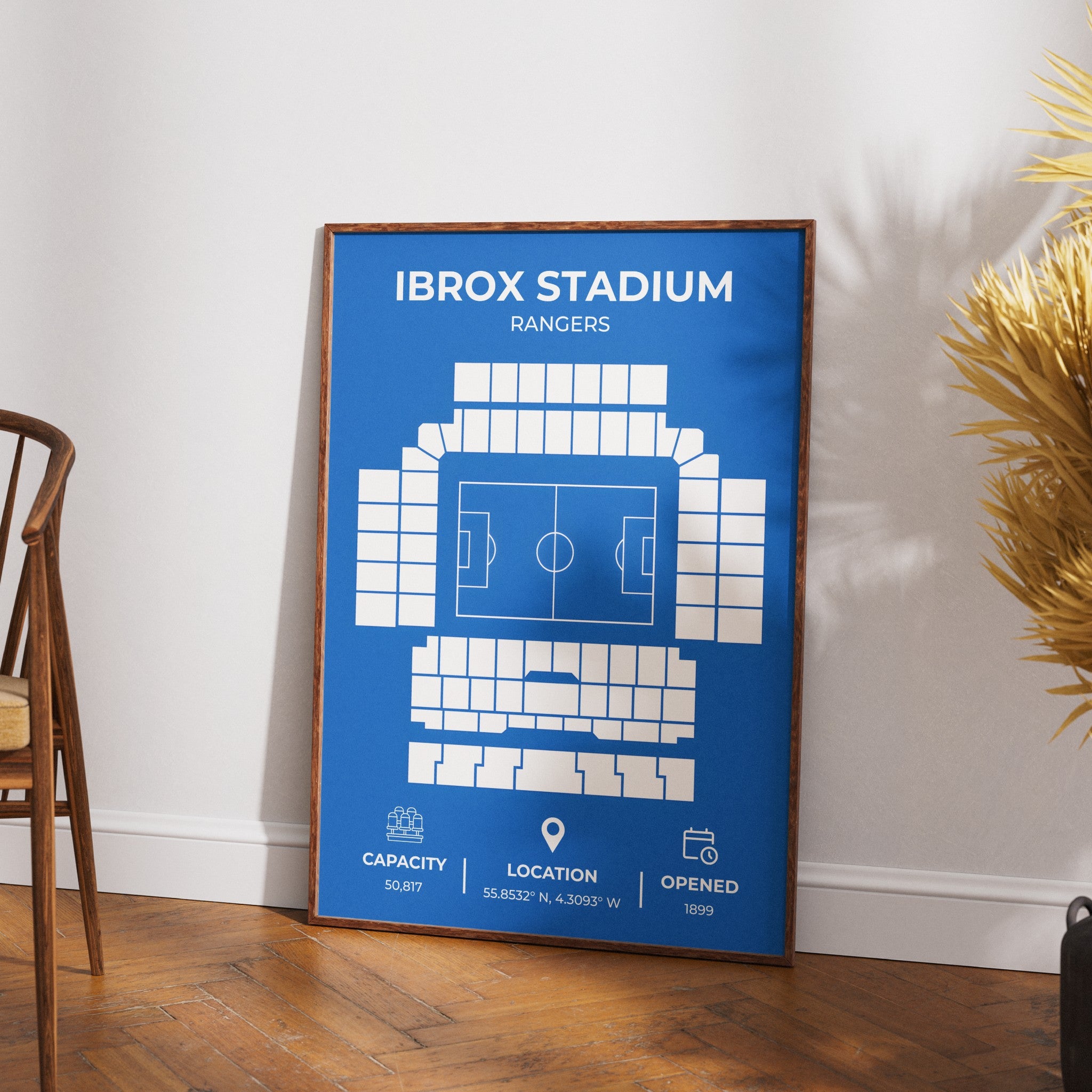 Ibrox Stadium Layout - Rangers Football Print