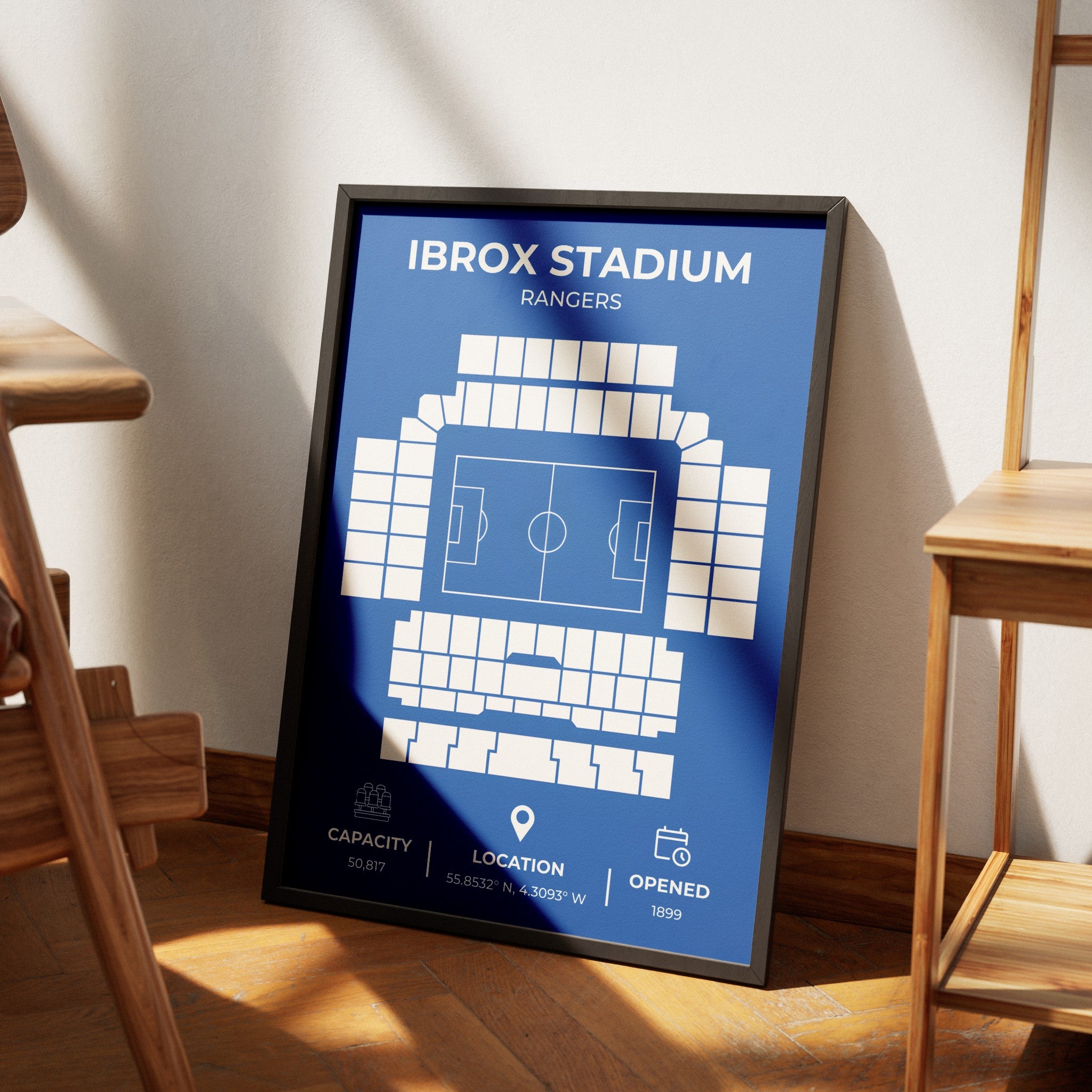Ibrox Stadium Layout - Rangers Football Print
