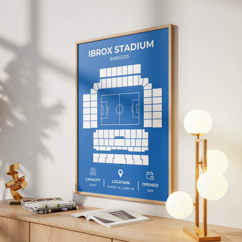 Ibrox Stadium Layout - Rangers Football Print