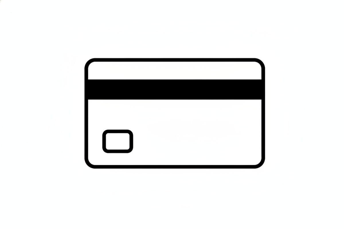 Credit Card Icon in Black and White